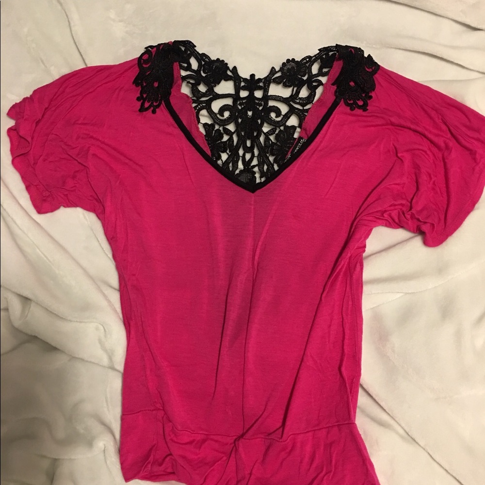 Very dressy, night out shirt. Hot pink. Size S/M. - Picture 2 of 2
